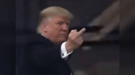Trump flips off worker who called him ‘pedophile protector’