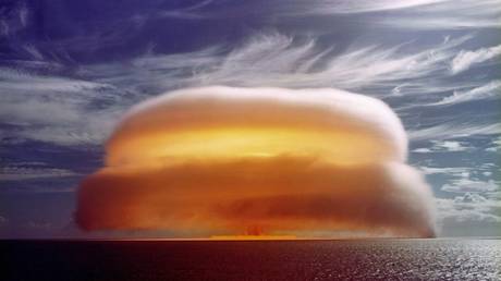 FILE PHOTO: A French nuclear test, Mururoa Atoll, 1971.