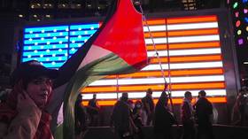 Pro-Palestine protesters march in New York City to mark the second anniversary of Israel's war in Gaza