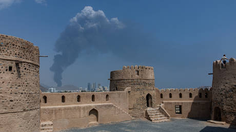 Aftermath of a drone interception over Fujairah, United Arab Emirates, March 05, 2026.