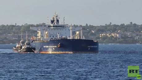 Russian oil tanker Anatoly Kolodkin docks at Cuban port of Matanzas