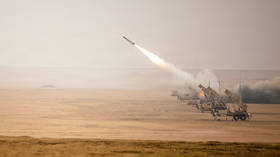 US forces launch Patriot missiles during an exercise at the Udari Range Complex in Kuwait