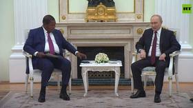 Putin meets with Central African Republic president in Moscow