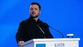 Vladimir Zelensky speaks to reporters at a press conference in Kiev, Ukraine, February 24, 2026