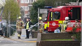 British services responding to an arson attack targeting ambulances operated by the Jewish organization Hatzola in Golders Green, London.