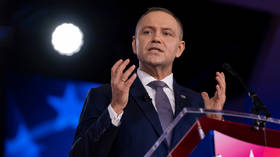 Polish President Karol Nawrocki delivers a speech at the Conservative Political Action Conference (CPAC) in Dallas, Texas, US, March 28, 2026.