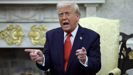 FILE PHOTO: US President Donald Trump meets with President Nayib Bukele of El Salvador in the Oval Office, Washington, DC, April 14, 2025