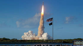 NASA's Space Launch System rocket carrying the Orion spacecraft with astronauts Reid Wiseman, Victor Glover, Christina Koch, and Jeremy Hansen launches on the Artemis II mission, from the Kennedy Space Center, Florida, April 1, 2026