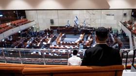 The Israeli parliament chamber is seen on February 4, 2026.