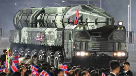 A military parade is held in Pyongyang, North Korea, on October 10, 2025.