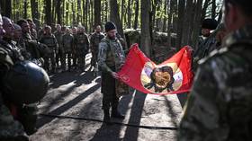 An Easter service is held for the Russian military in Kursk Region, Russia, on April 19, 2025.