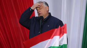 Hungarian Prime Minister Viktor Orban speaks to voters at an election campaign rally two days before parliamentary elections in Szekesfehervar, Hungary on April 10, 2026.