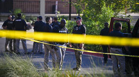 Police investigate the scene of a shooting near the student union at Florida State University in Tallahassee, Florida, the US on April 17, 2025.