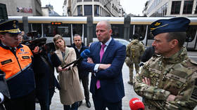 Belgian Defense Minister Theo Francken (C) speaks to the media on March 24, 2026.