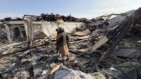A view of destruction following reported Pakistani airstrikes in Kabul, Afghanistan on March 17, 2026.