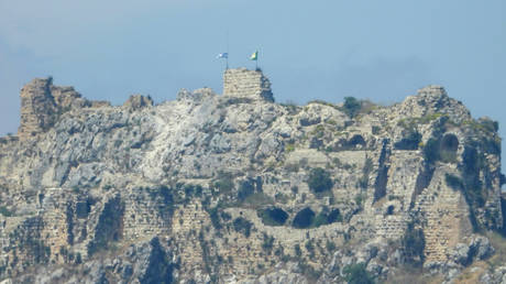 An Israeli flag is seen flying over the historic Beaufort Castle in Nabatieh, Lebanon on May 26, 2026.