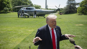 United States President Donald Trump speaks to the press before departing the White House for Florida in Washington, DC, the US on May 1, 2026.