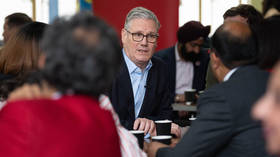 UK Prime Minister Keir Starmer meets Labour Party members during local elections at Kingsdown Methodist Church Hall in London, England, May 8, 2026