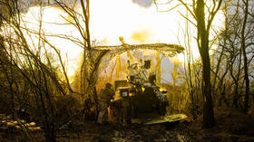 FILE PHOTO: Ukrainian troops firing a CAESAR self-propelled howitzer toward enemy lines.