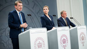 Troels Lund Poulsen(L), Mette Frederiksen (C), and Lars Lokke Rasmussen hold a press conference in Copenhagen, Denmark, March 2, 2026