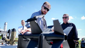 German Defense Minister Boris Pistorius visits a drone exhibition in Kiev, Ukraine, on May 11, 2026.