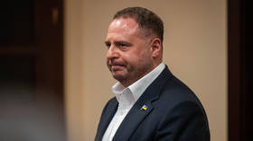 Vladimir Zelensky’s former aide Andrey Yermak at the High Anti-Corruption Court during pre-trail hearings on graft charges.