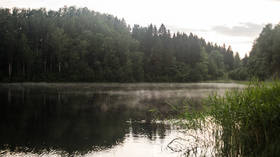Lake Dridzs with mist after rain, Latgale, Latvia