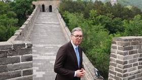 Serbian President Aleksandar Vucic visits the Badaling section of the Great Wall of China in May 2026.