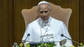 Pope Leo XIV attends the presentation of his first Encyclical Letter 'Magnifica Humanitas', warning of the dangers of AI weapons, at the Synod Hall in the Vatican City, May 25, 2026