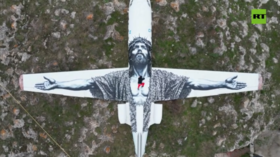 WATCH abandoned Soviet jet turned into giant image of Christ (VIDEO)