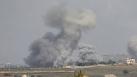 Smoke rises from the area following Israeli air strikes targeting the village of Yohmor and Mount Ali al-Tahir in Nabatieh Governorate, southern Lebanon, on May 30, 2026.