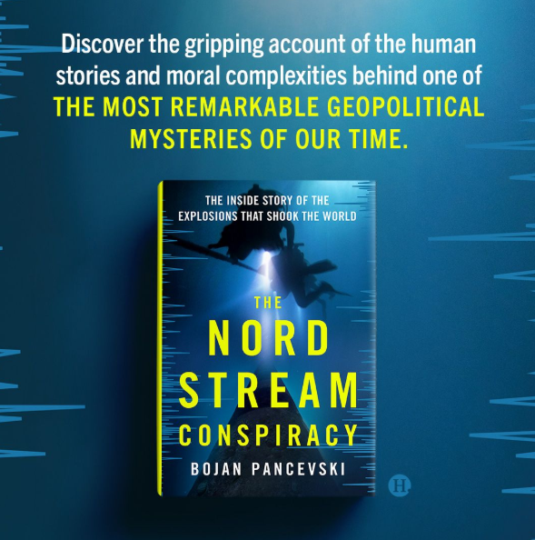 Promotional material for Bojan Pancevski's 'The Nord Stream Conspiracy'
