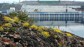 Dam of the Tashlyk Pumped-Storage Power Plant on the Southern Bug River in Ukraine.