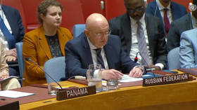 Russia’s permanent representative to the UN Vassily Nebenzia speaks during an emergency meeting of the UN Security Council in New York, June 1, 2026.