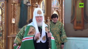 Russian Orthodox Church leader blesses foundation of church in honor of revered saint (VIDEO)