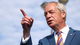 Reform UK leader Nigel Farage speaks with media following local elections in Romford, England, May 8, 2026