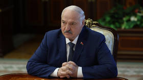 Belarusian President Alexander Lukashenko chairs a meeting with senior military officials.