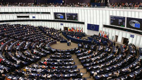 The chamber of the European Parliament in Strasbourg, France.