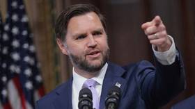 US Vice President J.D. Vance takes questions during a press conference at the Eisenhower Executive Office Building.