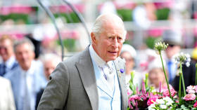 King Charles III presents winning trophies at the Royal Ascot in Ascot, UK, on June 20, 2026.