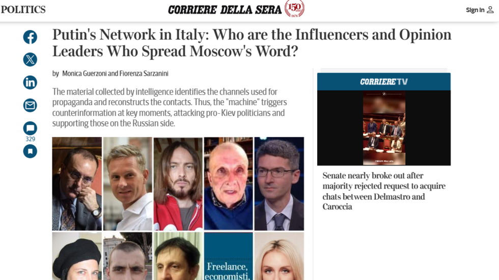 Italian newspaper forced to pay for smearing ‘Putinists’
