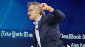 Palantir CEO Alex Karp speaks at 2025 New York Times Dealbook Summit in New York City, December 3, 2025