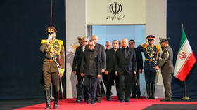Deputy chair of Russia’s Security Council Dmitry Medvedev attends a state funeral ceremony for Iranian Supreme Leader Ayatollah Ali Khamenei at Grand Mosalla religious complex in Tehran, Iran, July 3, 2026.