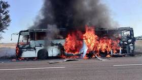 Ukrainian drone strikes Russian passenger bus (PHOTO)