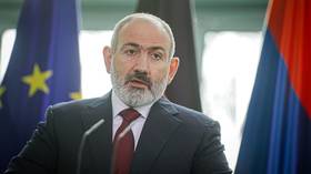Armenian Prime Minister Nikol Pashinyan speaks at a press conference in Berlin, Germany, on March 2, 2023.