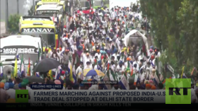 Indian farmers march to Delhi to protest US trade deal