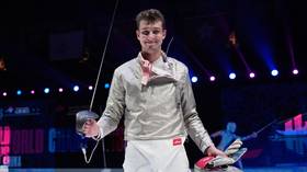 Russia wins world fencing gold under national flag and anthem