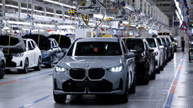 Various BMW models are on display in a factory hall at the BMW plant in Spartanburg, US, on March 31, 2026.