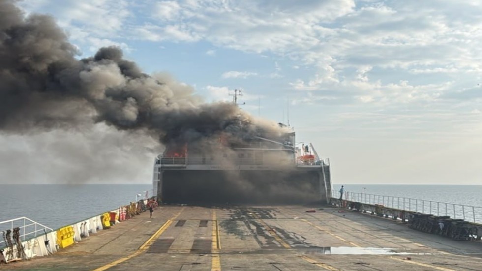 Turkish cargo ship hit in suspected Ukrainian attack near Russian port (VIDEO)