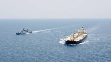 Indian Navy escorts oil tankers through Red Sea chokepoint